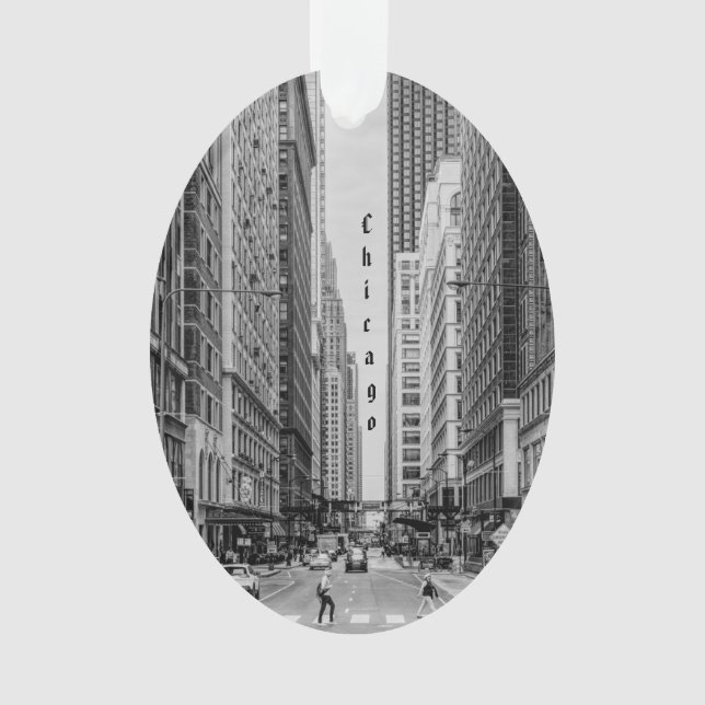 Chicago Madison Street Grayscale Ornament (Vorderseite)