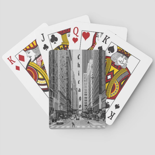 Chicago Madison Street Grayscale Playing Cards Spielkarten (Rückseite)