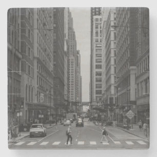 Chicago Madison Street Grayscale Steinuntersetzer