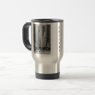 Chicago Madison Street Grayscale Travel Mug Reisebecher