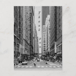 Chicago Madison Street Grayscale Vielen Dank Postkarte