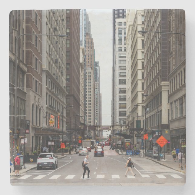 Chicago Madison Street Stone Untersetzer (Vorderseite)