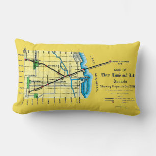 Chicago Map 1899 Land Lake Tunnels Harrison Crib Lendenkissen