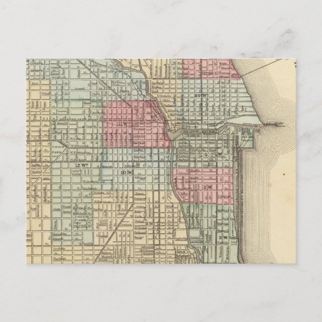Chicago Map by Mitchell Postkarte (Vorderseite)