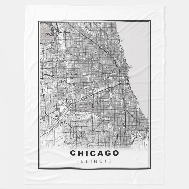 Chicago Map Fleecedecke (Vorderseite)