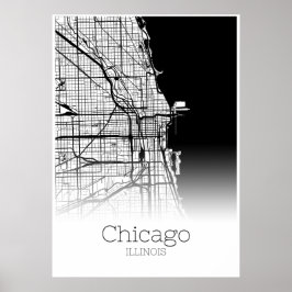 Chicago Map - Illinois IL - City Map Poster