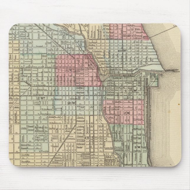 Chicago Map von Mitchell Mousepad (Vorne)