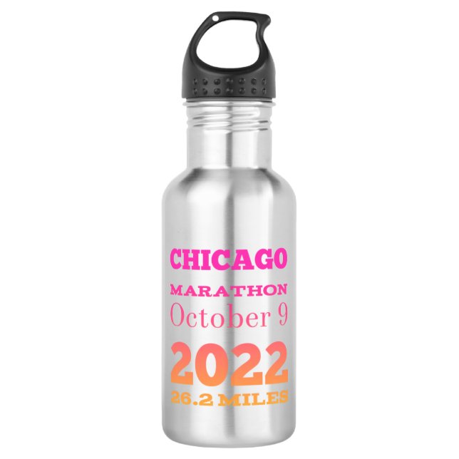 Chicago Marathon 2022 Edelstahlflasche (Vorderseite)