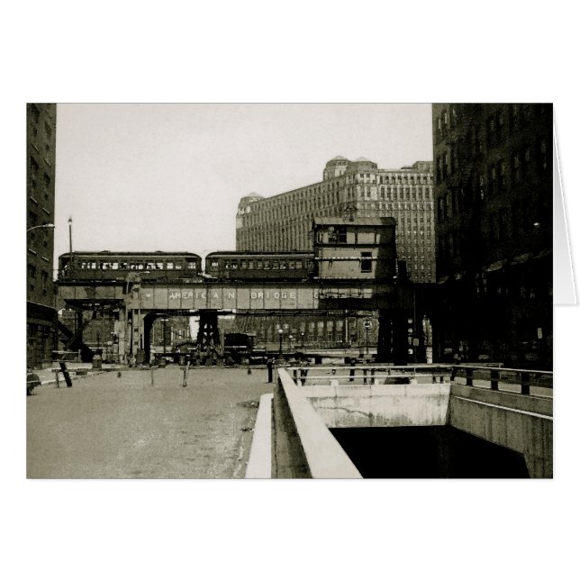 CHICAGO MERCHANDISE MART TROLLEY ZUG WATERCOLOR (Vorderseite (Horizontal))