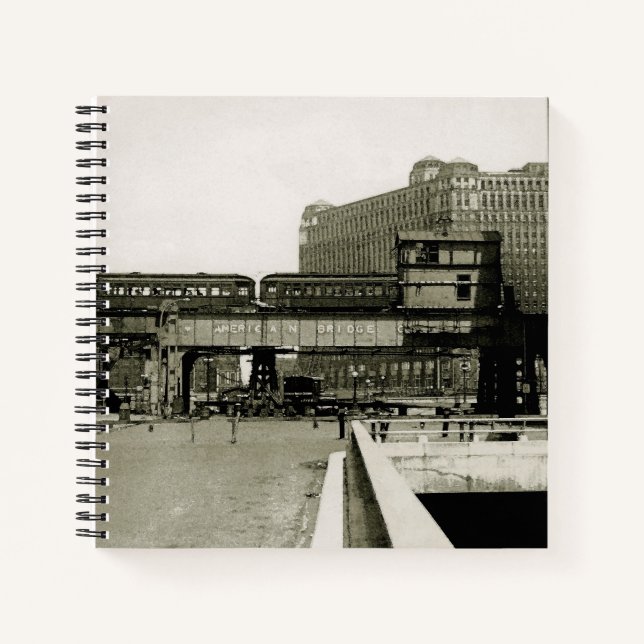 CHICAGO MERCHANDISE MART TROLLEY ZUG WATERCOLOR NOTIZBUCH (Vorderseite)