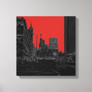 Chicago Michigan Avenue in den 1960er Jahren glühe Leinwanddruck