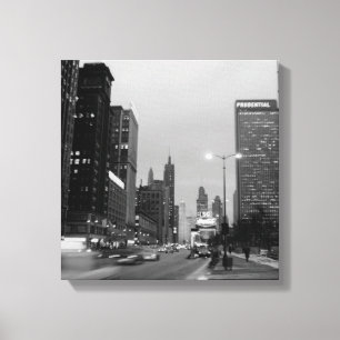 Chicago Michigan Avenue @ Night 1967 Foto Leinwanddruck