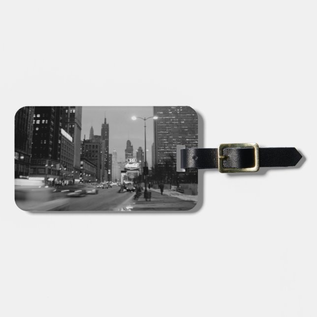 Chicago Michigan Avenue @ Night März 6, 1967 Gepäckanhänger (Vorderseite horizontal)