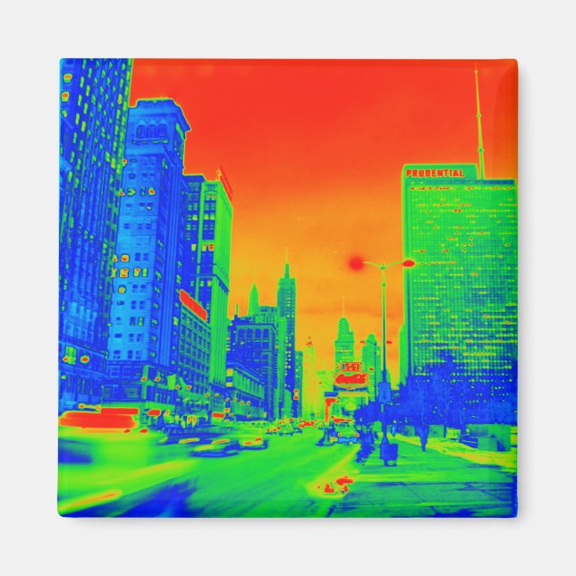 Chicago Michigan Avenue @ Night März 6, 1967 Neon Magnet (Vorne)