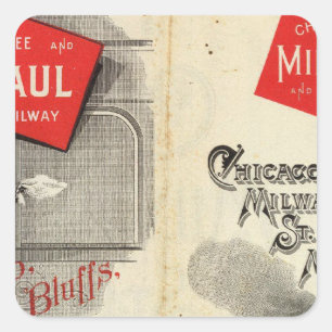Chicago Milwaukee und St. Paul Railway Quadratischer Aufkleber