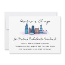 Chicago Minimalistisch Bachelorette Einladung
