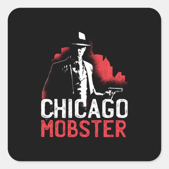 Chicago Mobster Quadratischer Aufkleber (Vorderseite)