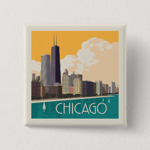 Chicago Modern Skyline Button