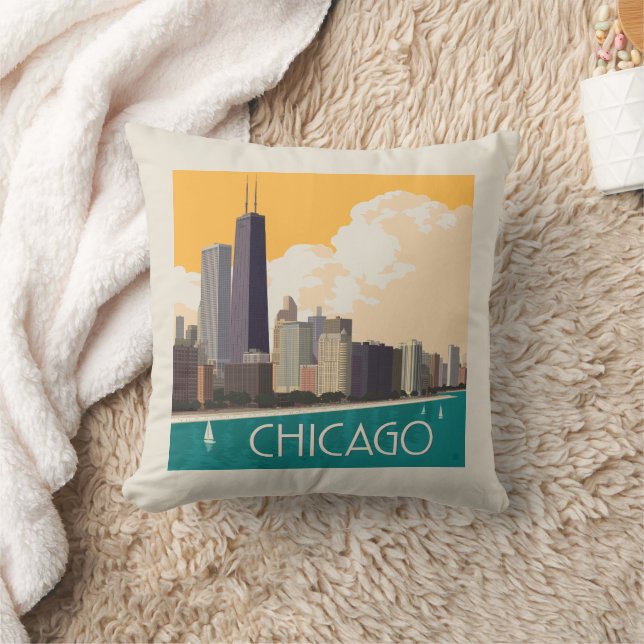 Chicago | Modern Skyline Kissen (Decke)