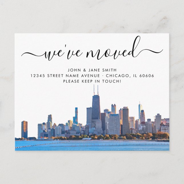 Chicago Moving Announction Postcard Ankündigungspostkarte (Vorderseite)