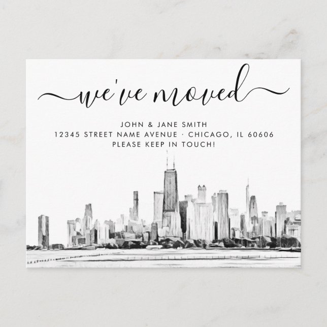 Chicago Moving Announction Postcard Ankündigungspostkarte (Vorderseite)