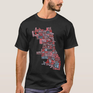 Chicago-Nachbarschafts-Karte T-Shirt