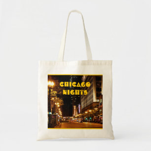 Chicago-Nachtleben Tragetasche