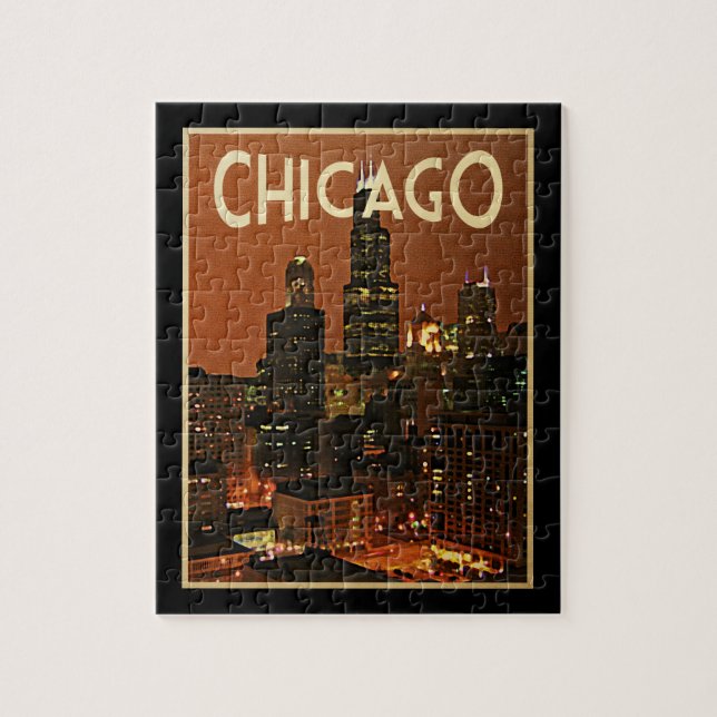 Chicago nachts (Vertikal)