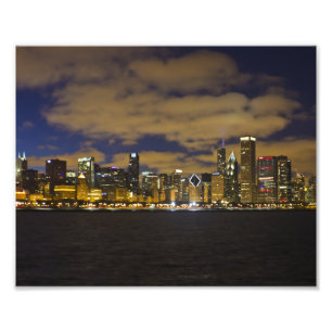 Chicago-NachtSkyline-Druck Fotodruck