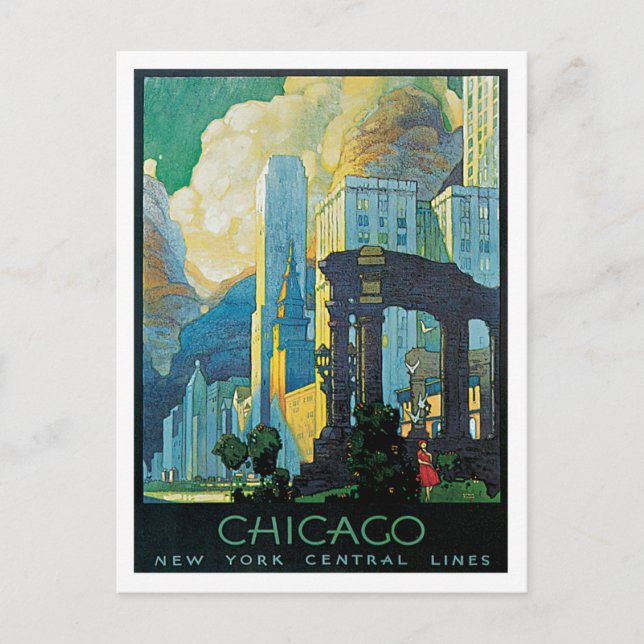 Chicago New York Central Lines Vintag Postkarte (Vorderseite)