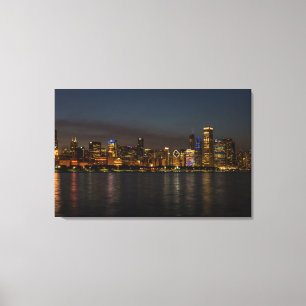 Chicago Night Cityscape Leinwanddruck