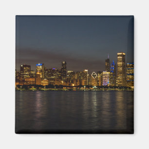 Chicago Night Cityscape Magnet