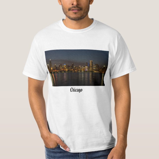 Chicago Night Cityscape T-Shirt (Vorderseite)