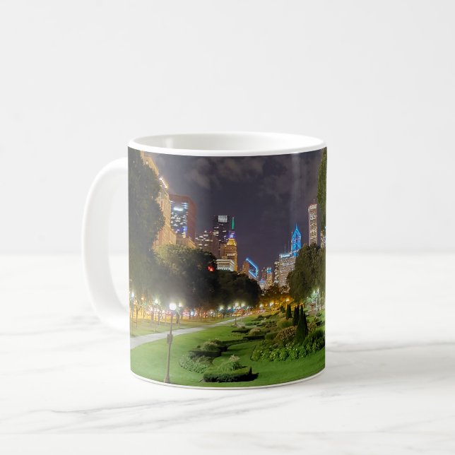 Chicago Night Sky Tasse (Vorderseite Links)