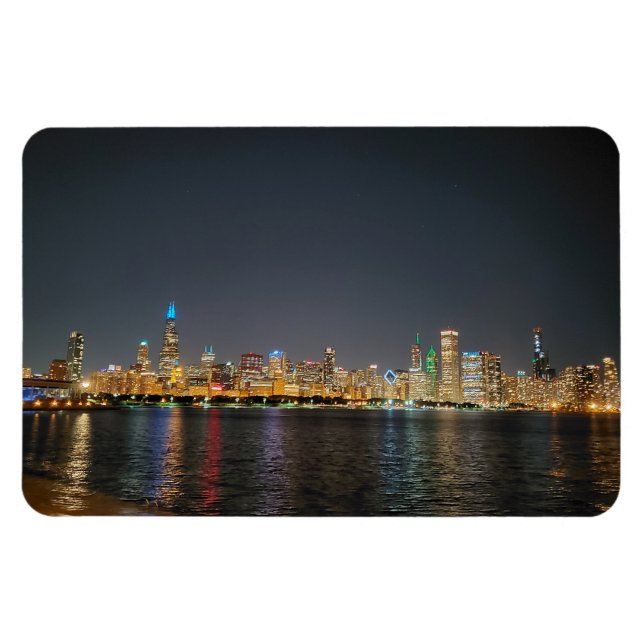 Chicago Night Skyline-Magnet Magnet (Horizontal)