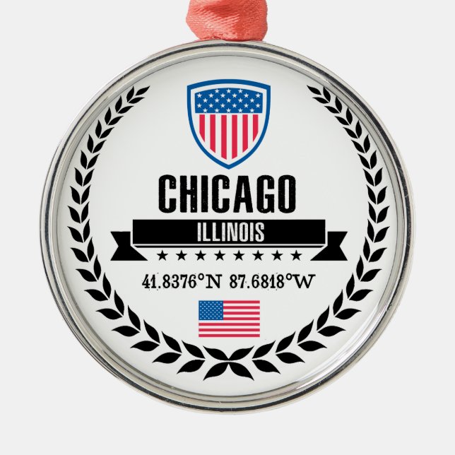 Chicago Ornament Aus Metall (Vorne)
