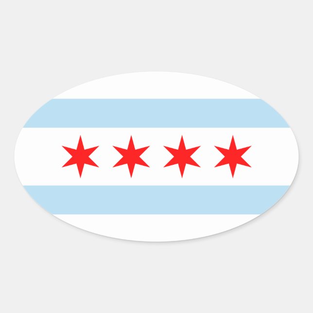 Chicago Ovaler Aufkleber (Vorderseite)