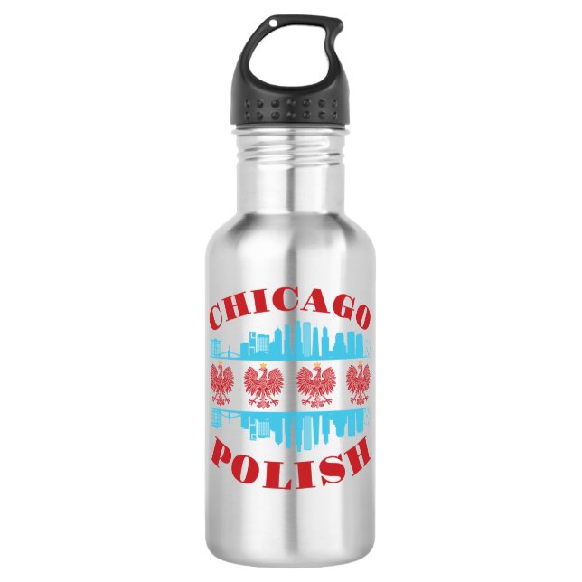 Chicago Poland Heritage Pride Edelstahlflasche (Vorderseite)