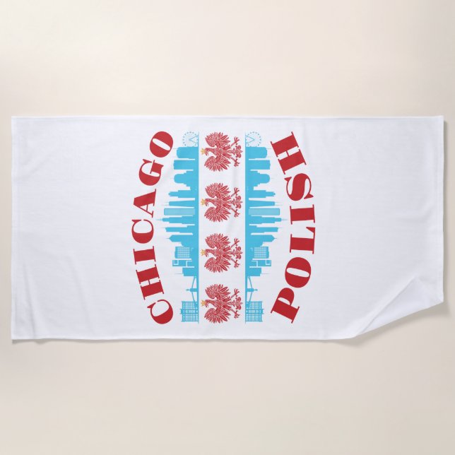 Chicago Poland Heritage Pride Strandtuch (Vorderseite)