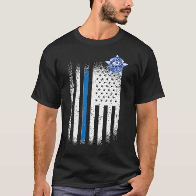 Chicago Police Blue Line  T-Shirt (Vorderseite)
