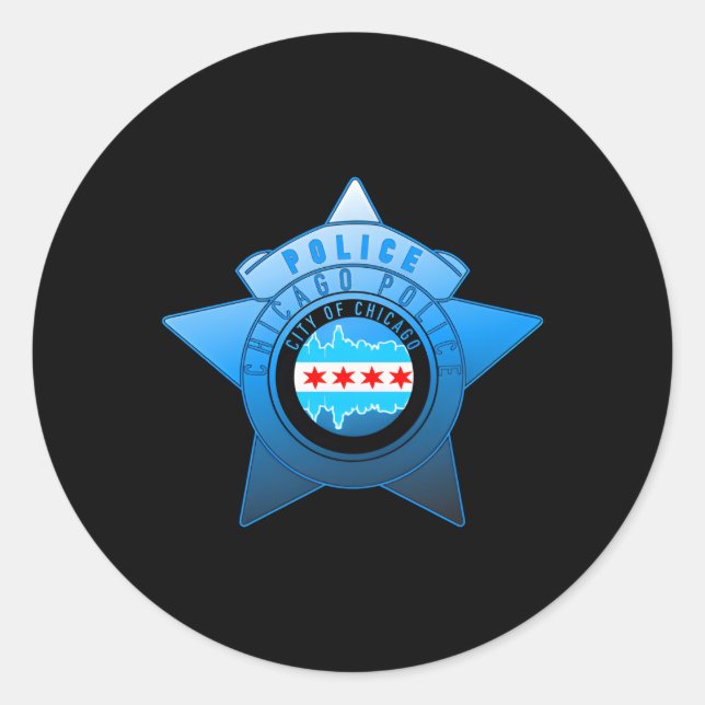 Chicago Police Cpd Chicago Flag and Police Abzeich Runder Aufkleber (Vorderseite)