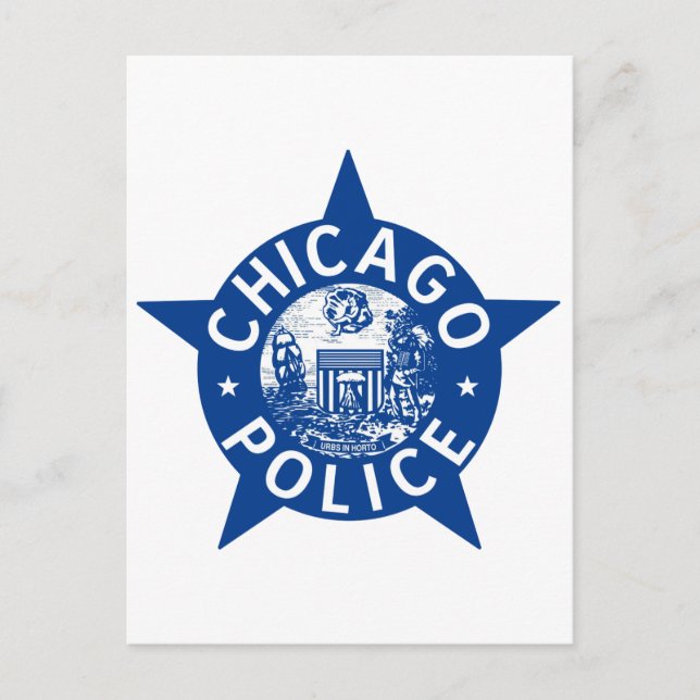 Chicago Police VINTAG STAR Postkarte (Vorderseite)