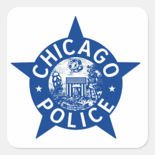 Chicago-Polizei VINTAGER STERN Quadratischer Aufkleber