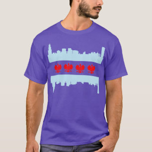 Chicago Polska Polska Flag Skyline Polska Polen T-Shirt