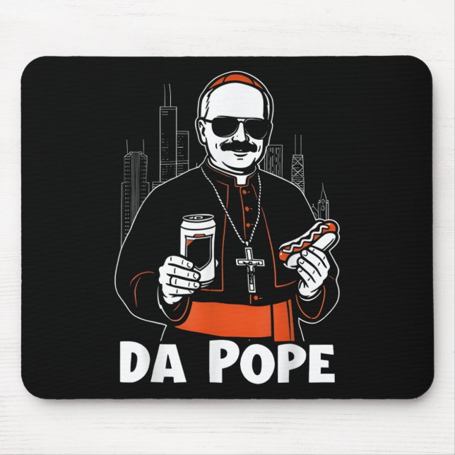 Chicago Pope Leo Xiv Da Pope Funny Meme Mousepad (Vorne)