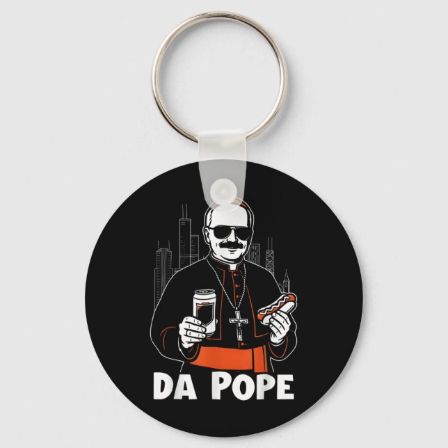Chicago Pope Leo Xiv Da Pope Funny Meme Schlüsselanhänger (Vorderseite)