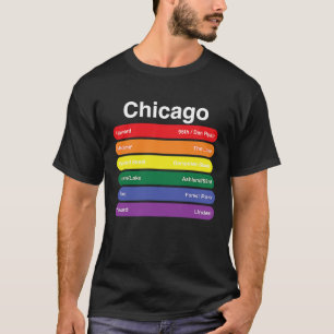 Chicago Pride Rainbow Color Metro Railways T-Shirt