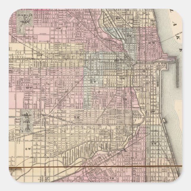 Chicago Quadratischer Aufkleber (Vorderseite)