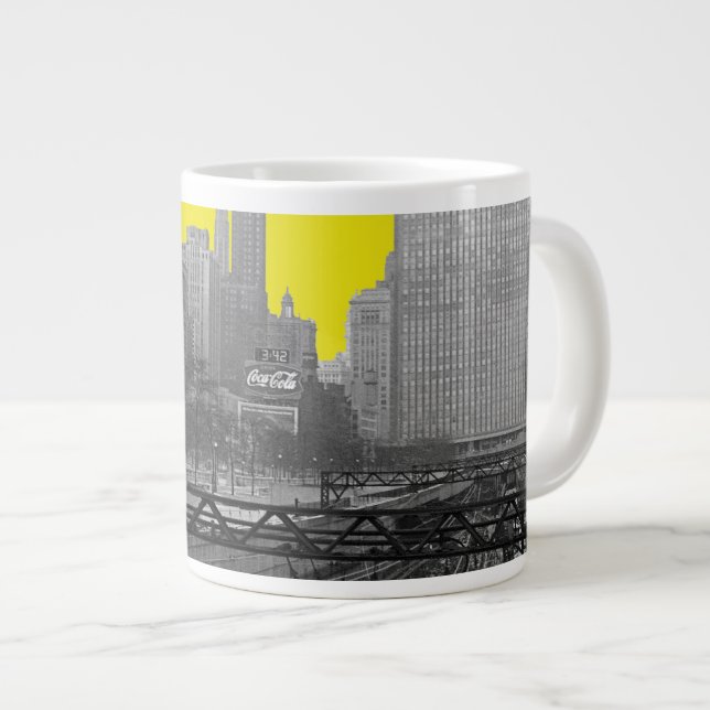 Chicago Rail Yards Foto der Eisenbahn im Stadtzent Jumbo-Tasse (Vorderseite Rechts)