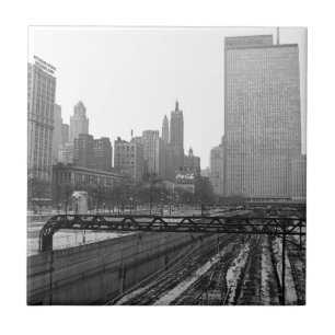 Chicago Rail Yards Michigan Avenue 1960er Foto Fliese